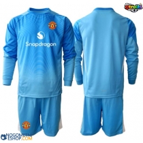 Otroški Nogometni dresi Manchester United Vratar Domači 2025-26 Dolgi Rokav (+ Kratke hlače)